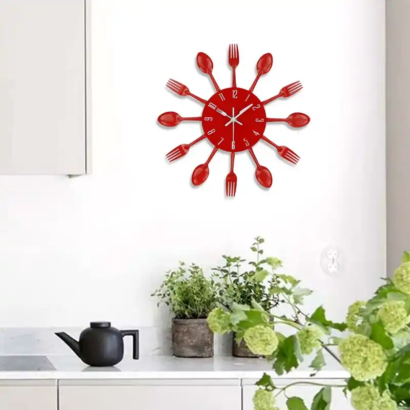 horloge-murale-decorative-rouge cuisine